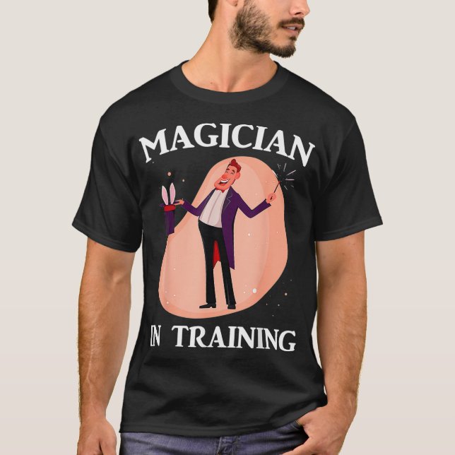 Magic Magician in Training Bunny Tricks Rabbit T Shirt (Framsida)