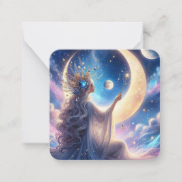 Magic Måne Goddess Valentines day Note Card Anteckningskort