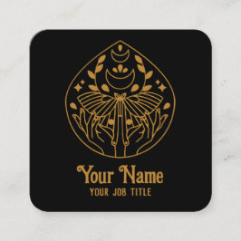 Magic Måne Moth Affärskort Fyrkantigt Visitkort