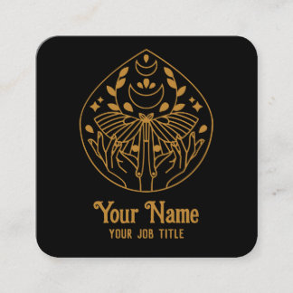 Magic Måne Moth Affärskort Fyrkantigt Visitkort