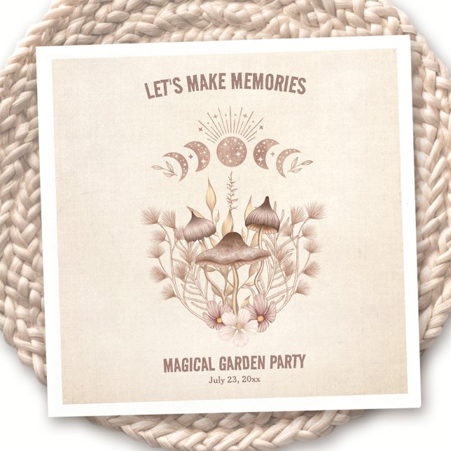 Magic Måne Phase Celestial Party Pappersservett (Birthday Magical Moon Phase Celestial Party Napkins)