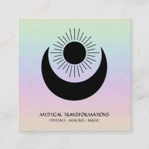 *~* Magic Måne Sol Alchemy Cosmic Universe Rainbo Fyrkantigt Visitkort