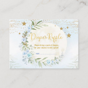 Magic Måne Stars Blue Guld Blommigt Diaper Raffle Tilläggskort