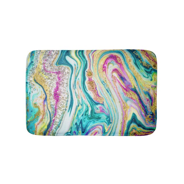 Magic Marbling: Metallic Paint Design. Badrumsmatta (Framsidan)