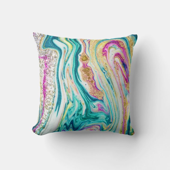 Magic Marbling: Metallic Paint Design. Kudde (Framsida)