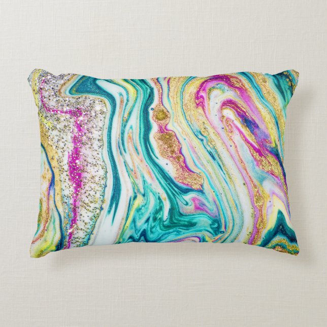 Magic Marbling: Metallic Paint Design. Prydnadskudde (Framsidan)