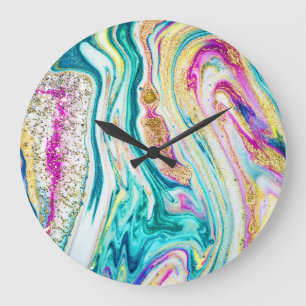 Magic Marbling: Metallic Paint Design. Stor Klocka