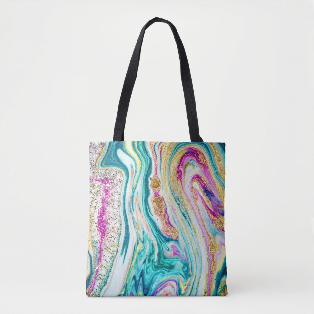 Magic Marbling: Metallic Paint Design. Tygkasse (Framsida)