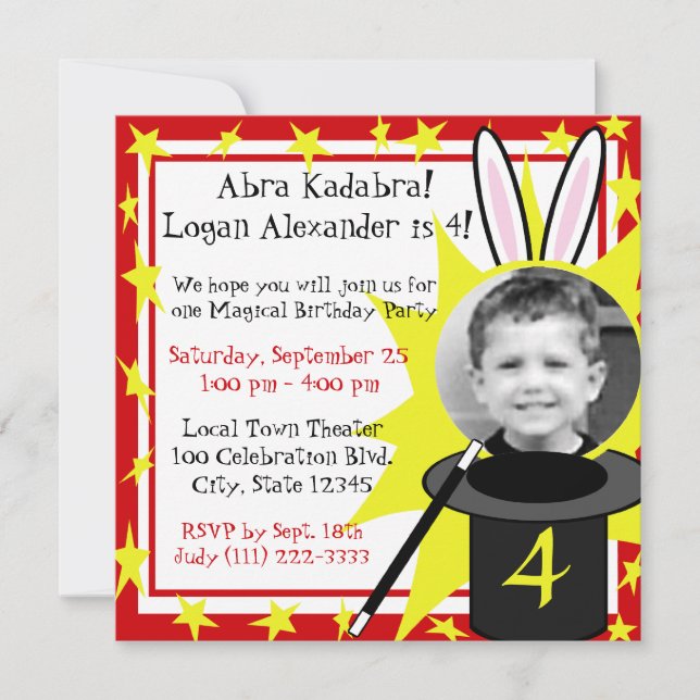 Magic Me Birthday Inbjudningar (Framsida)