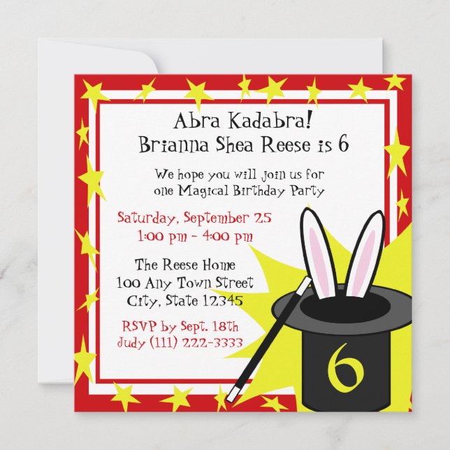 Magic Me Birthday Inbjudningar (Framsida)