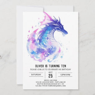 Magic Medieval Dragon Äventyr Birthday Inbjudningar