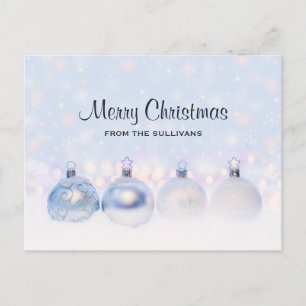 Magic Metallic Jul Bollar Photograph Vykort