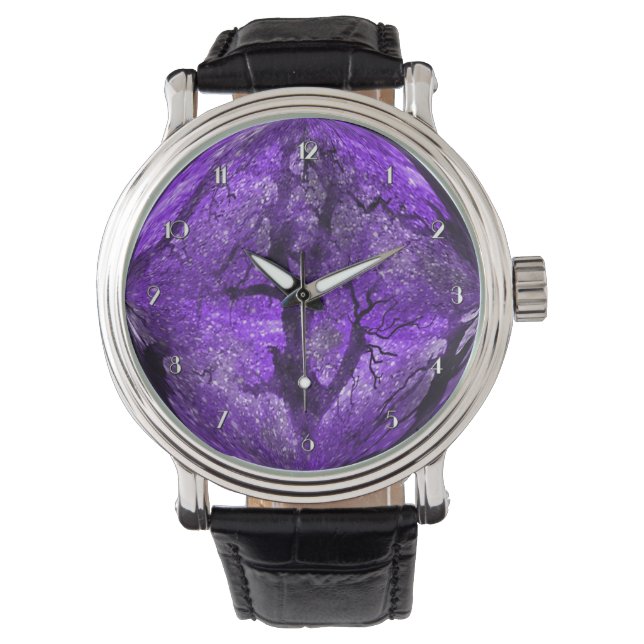 Magic Midnight Lila Crystal Boll Wrist Watch Armbandsur (Framsida)