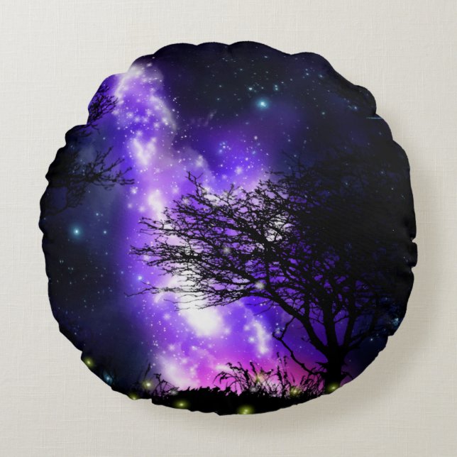 Magic Milky Way Round Pillow Rund Kudde (Framsidan)