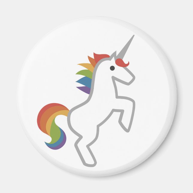 Magic Minimal Rainbow Unicorn Emoji Icon Magnet (Framsidan)