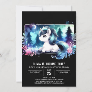 Magic Minimalist Horse Birthday Inbjudningar