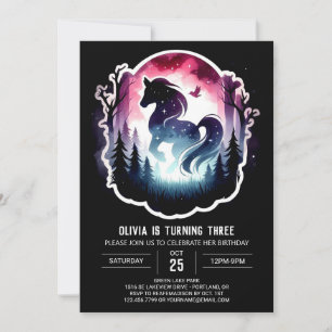 Magic Minimalist Horse Birthday Inbjudningar