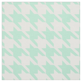 Magic Mint and White Houndstooth Pattetrn Tyg