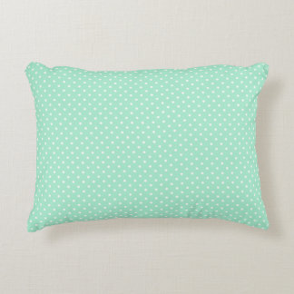 Magic Mint och White Polka Dot Mönster Prydnadskudde