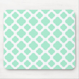 Magic Mint och White Quatrefoil Mönster Musmatta