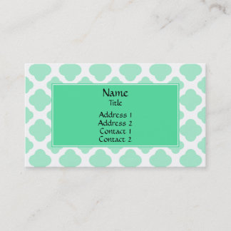 Magic Mint och White Quatrefoil Mönster Visitkort