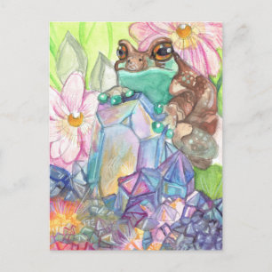 Magic Mjölk Frog Watercolor Vykort