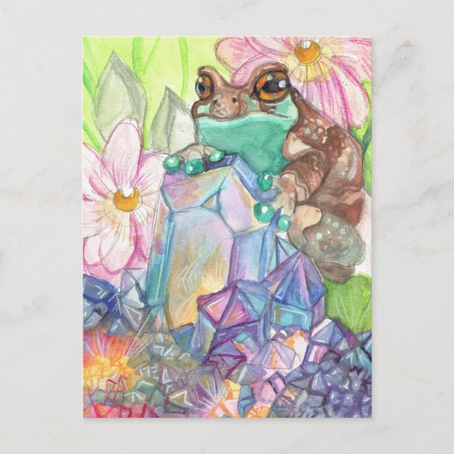 Magic Mjölk Frog Watercolor Vykort (Framsida)