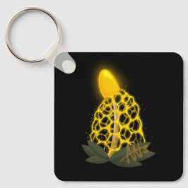 Magic Möhippa Veil Sparkly Gult Mushroom Metall Nyckelring