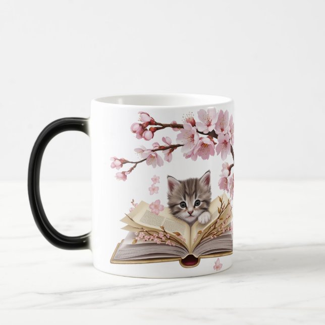 Magic Morphing Kitten Mug – Whimsical Cat Magisk Mugg (Vänster)