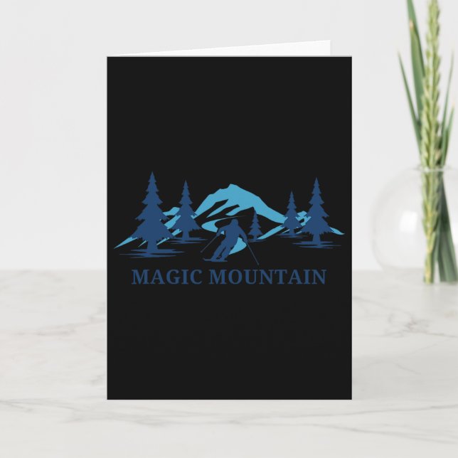 Magic Mountain Vermont Ski Resort Skiing Skier Kort (Framsida)