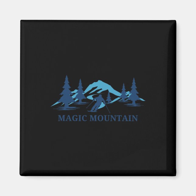 Magic Mountain Vermont Ski Resort Skiing Skier Magnet (Framsidan)