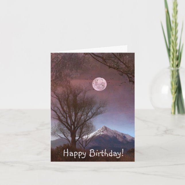 Magic Mountain View Birthday Card Tack Kort (Framsida)