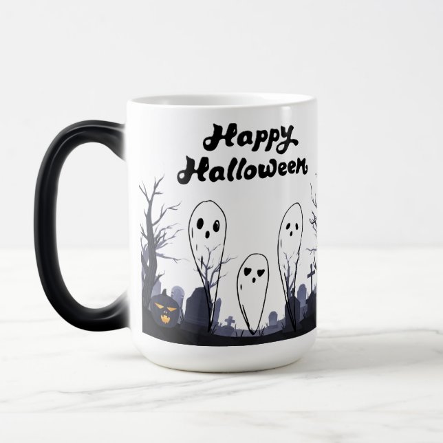 magic mug with Halloween design Magisk Mugg (Vänster)