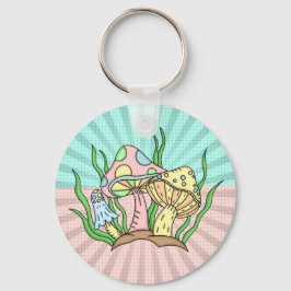 Magic Mushroom Cute Pastel Nyckelring
