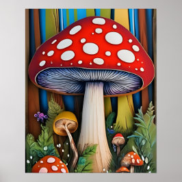 Magic Mushroom färg Poster