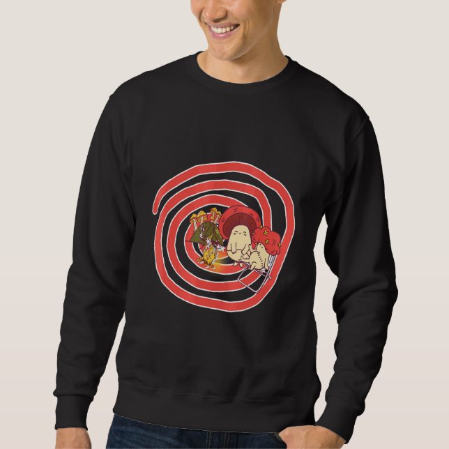 Magic Mushroom Hippie Psychedelic 1 Lång Ärmad Tröja (Framsida)