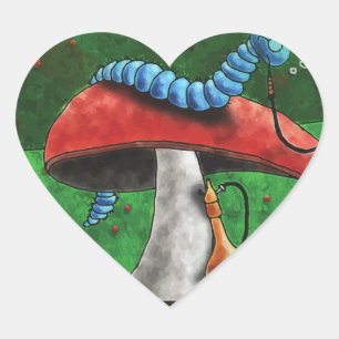 Magic Mushroom Hjärtformat Klistermärke