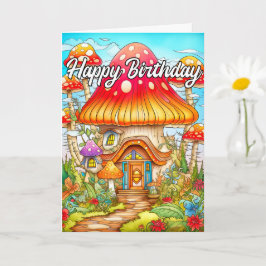 Magic Mushroom House Illustration Kort