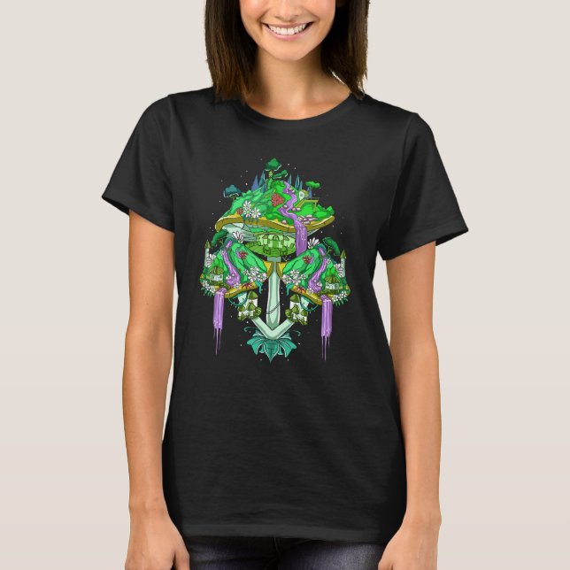 Magic Mushroom House Inspired Mushroom Kingdom Rel T Shirt (Framsida)