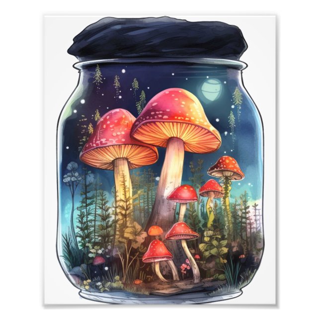 Magic Mushroom i Burk Fototryck (Framsidan)