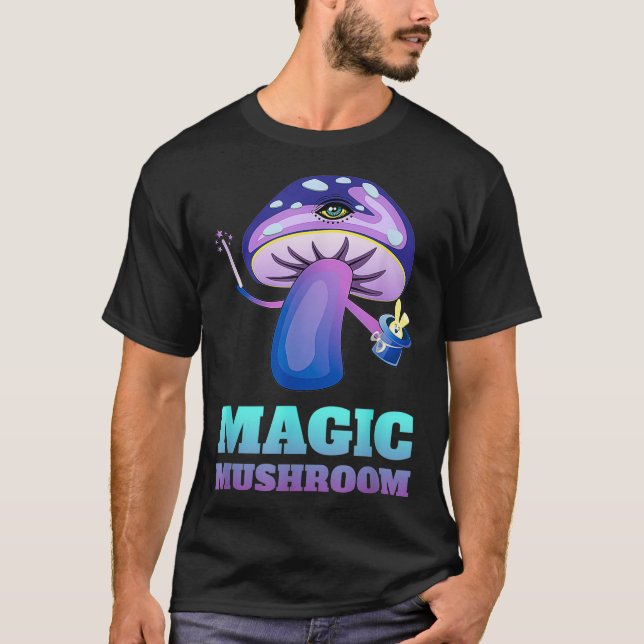 Magic Mushroom Magician Pun Parody  T Shirt (Framsida)