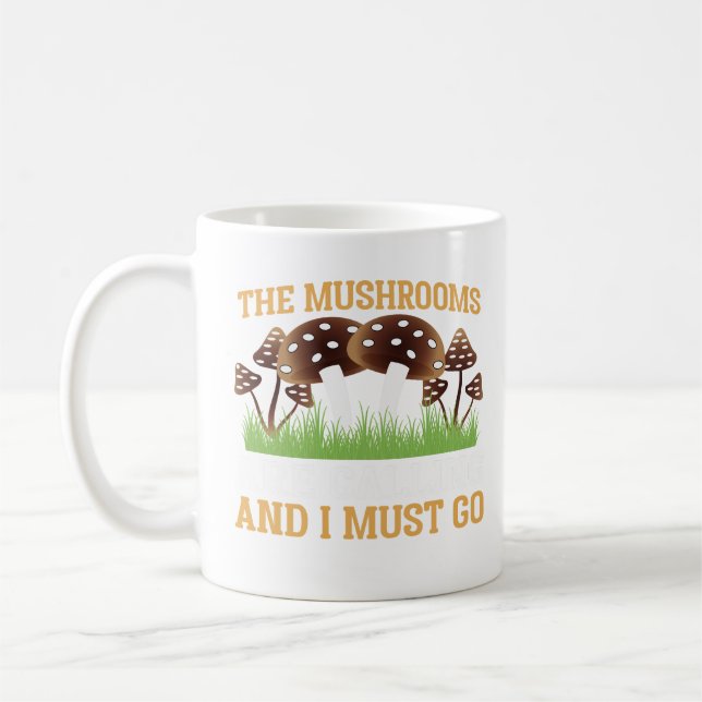 Magic Mushroom Mushroom Hunting Funny Mushroom Kaffemugg (Vänster)