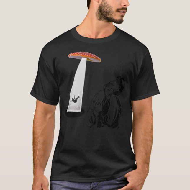 Magic Mushroom Psychedelic - Psilocybin Cubensis - T Shirt (Framsida)