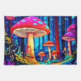 Magic Mushroom Väg Design Kökshandduk
