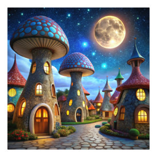Magic Mushroom World: 4 000 Ultra-Realistic Modern Fototryck