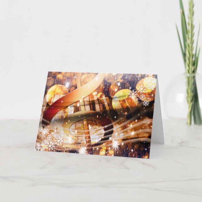 Magic Music Note Piano-lärare Festive helgdag Helgkort (Framsida)