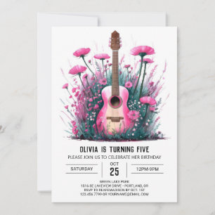 Magic Musician's Guitar Birthday Inbjudningar