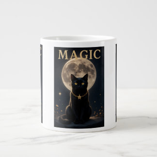 MAGIC - Mystic Black Cat & Full Moon Design Jumbo Mugg