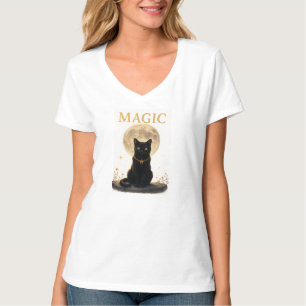 MAGIC - Mystic Black Cat & Full Moon Design T Shirt