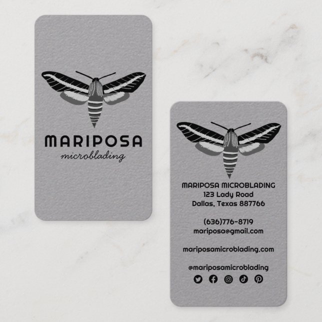 Magic Mystical MOTH Esthetician Beauty Salon Visitkort (Fram/baksida)
